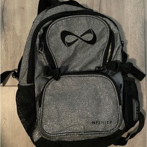 Nfiniti cheer silver glitter backpack small